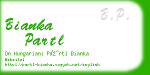 bianka partl business card